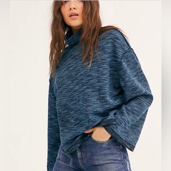 Free People Sweaters - Free People We The Free Sunny Days Turtleneck Blue Small